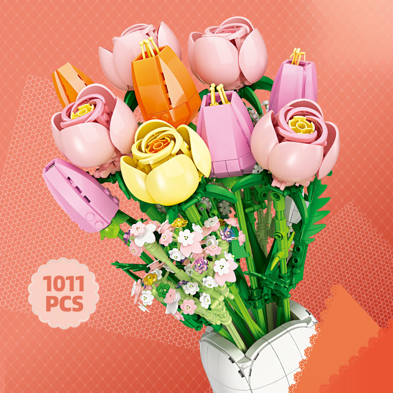JJ9065 Pink Snow Rose (1011 PCS)