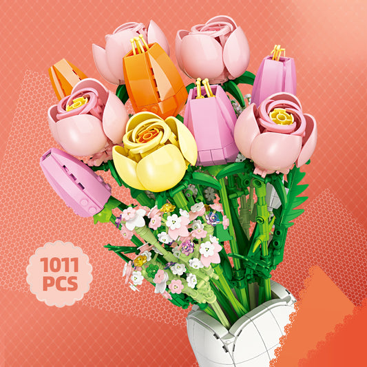 JJ9065 Pink Snow Rose (1011 PCS)