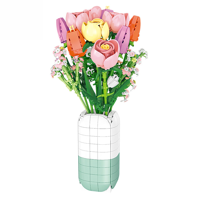 JJ9065 Pink Snow Rose (1011 PCS)