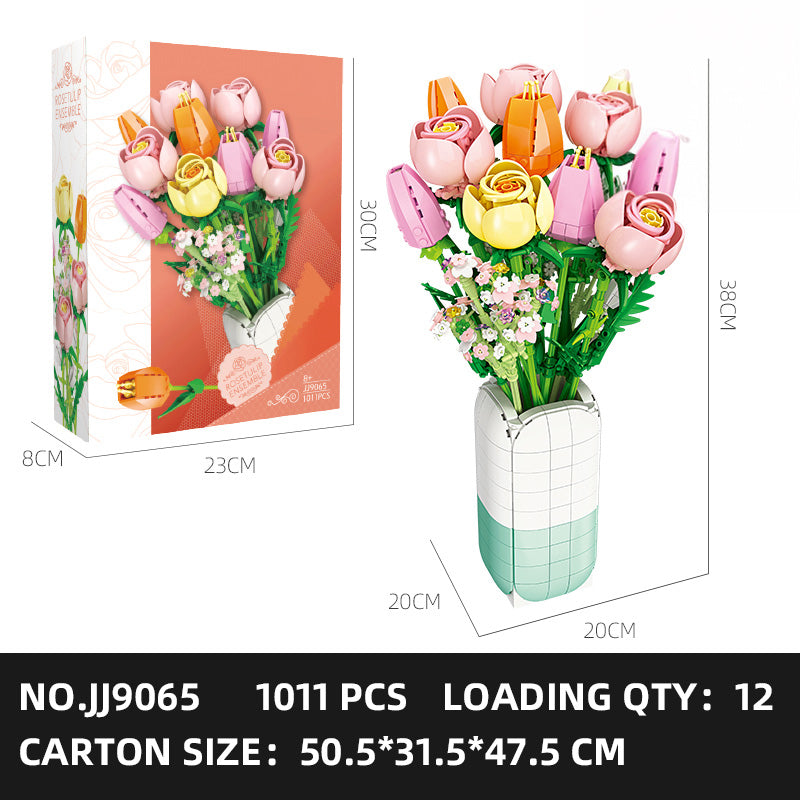 JJ9065 Pink Snow Rose (1011 PCS)